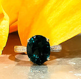 10KTT Diamond Created Emerald Ring DCR-24748