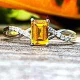 10K White Gold Diamond Citrine Ring DCR-24750
