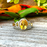 10K Gold Diamond Citrine Ring DCR-24751