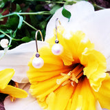 10K Gold Diamond Freshwater Pearl Drop Earrings DER-26052