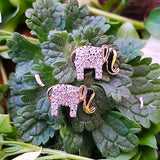 14K Yellow Gold Diamond Elephant Stud Earrings DER-26053