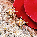 14K Gold Diamond North Star Stud Earrings DER-26073