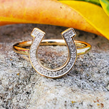 10K Diamond Horseshoe Ring DFR-26096