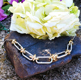 14K Two-Tone Gold Diamond Paperclip Necklace DPD-26939