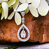14K White Gold Diamond Pear Drop Pendant DPD-26985