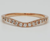 10K Rose Gold .16 CT Diamond Curve Wedding Band DWB-24345