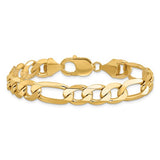 14K Yellow Gold 10mm Figaro Bracelet  GBR-21026