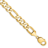 14K Yellow Gold 10mm Figaro Bracelet  GBR-21026