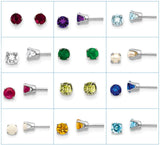 aI 14K Genuine Gemstone Stud Earrings for Each Month