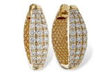 14k Yellow 2CTW Diamond Tapered Hoop Earrings  DER-26060