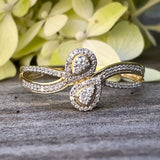 10K Yellow Gold Double Diamond Bi-Pass Ring DFR-26091