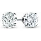 14k White or Yellow Gold Lab Grown Diamond Stud Earrings 2 carat - .25 carat