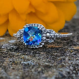 10k White Gold Blue Mystic Topaz Ring DEJ-24394