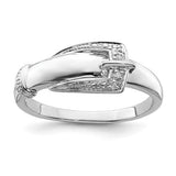 Sterling Silver .02ctw Diamond Buckle Ring SDM-11371