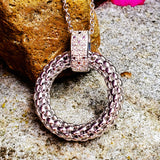 Sterling Silver Diamond Bold Circle Pendant SDM-11324