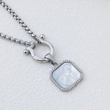 Stainless Steel Horse Shoe Charm Holder Necklace SSJ-13671