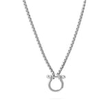 Stainless Steel Horse Shoe Charm Holder Necklace SSJ-13671