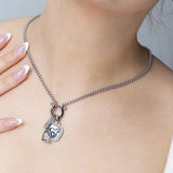 Stainless Steel Horse Shoe Charm Holder Necklace SSJ-13671