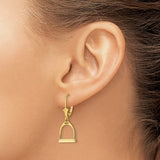 14K Yellow Gold Stirrup Dangle Earrings GER-23650