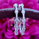14K White Gold 1CTW Lab Grown Diamond Hoop Earrings DLB-10103