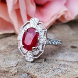 Platinum .51ctw Diamond & Ruby Ring DCR-24769