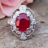 Platinum .51ctw Diamond & Ruby Ring DCR-24769