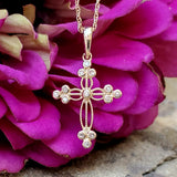 14K Yellow Gold .05CTW Diamond Filigree Cross Pendant DPD-27083