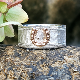 Sterling Silver & 14K Yellow Gold Horse Shoe Ring SSJ-13832
