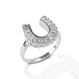 Kelly Herd CZ Baguette Horseshoe Ring in Sterling Silver SCZ-10015