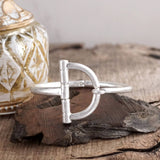 Equestrian Loop Horsebit Hook Bracelet Silver Tone SSJ-13682