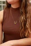 Engravable Gold Finish Stainless Steel Horseshoe Necklace 18" SSJ-13640