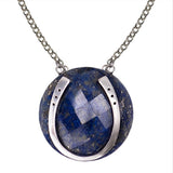 Sterling Silver Lapis Lazuli Horseshoe Necklace SSJ-13713