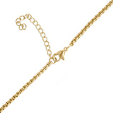 Gold Finish Stainless Steel Horse Shoe Carabiner Charm Holder Necklace