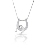 Kelly Herd Clear Double Horseshoe Necklace - Sterling Silver - SCZ-10017