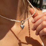 Stainless Steel Freshwater Pearl Charm Holder Necklace 18" SSJ-13677
