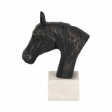Black Metal Textured Horse Head Figurine, 9 in. ZGT-06087