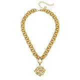 Susan Shaw Gold Plated Intaglio Horse Necklace ZGF-05155