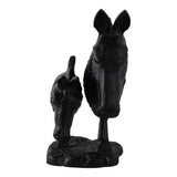 Black Metal Horse and Foal Sculpture 10in ZGT-06055
