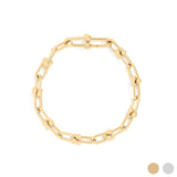 Gold Finish Stainless Steel Equestrian Link Bracelet SSJ-13652