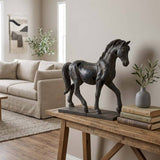 Brown Resin Cracked Horse On Stand 16in ZGT-06057