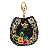 Good Luck Beaded Horse Shoe Coin Purse/Key Fob ZGT-06011