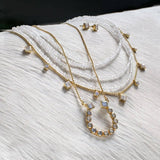 Sterling Silver Keepsake Moonstone Horseshoe Necklace SSJ-13716