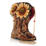 Mary Frances Floral Crossbody Beaded Cowboy Boot Bag ZGT-06122