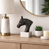 Black Metal Textured Horse Head Figurine, 9 in. ZGT-06087