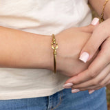 18K Gold PVD Stainless Steel Buckle Clasp Bangle Bracelet: Gold