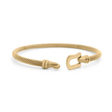 18K Gold PVD Stainless Steel Buckle Clasp Bangle Bracelet: Gold