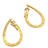 Halo Sterling Silver 18K Gold Dipped CZ Small Swirly Hoop Earrings SSJ-13775