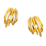 Halo Sterling Silver 18K Gold Dipped CZ Huggie Earrings SSJ-13778