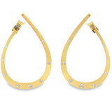 Halo Sterling Silver 18K Gold Dipped CZ Swirly Hoop Earrings SSJ-13776