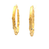 Halo Sterling Silver 18K Gold Dipped CZ Raina  Hoop Earrings SSJ-13779